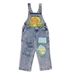 Kids Denim Overalls with Farm Print